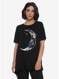 Skull Moon Shark Bite Girls T-Shirt, BLACK, hi-res