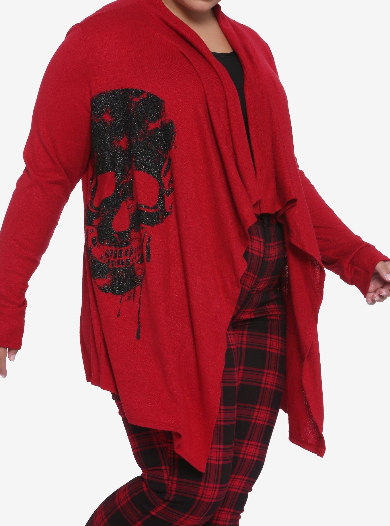 Glitter Skulls Girls Open Cardigan Plus Size Hot Topic