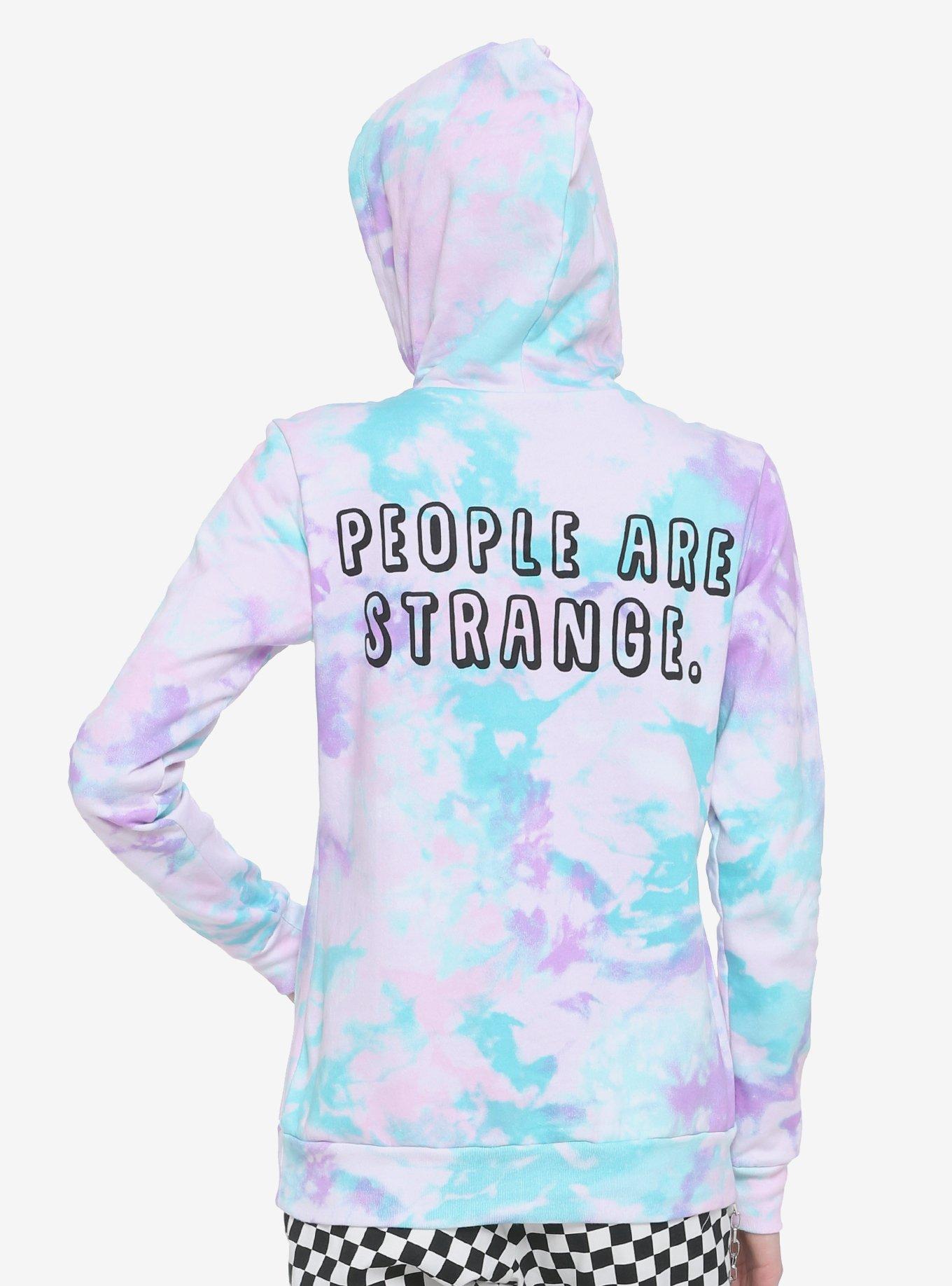 Alien People Are Strange Tie-Dye Girls Hoodie, PURPLE, hi-res