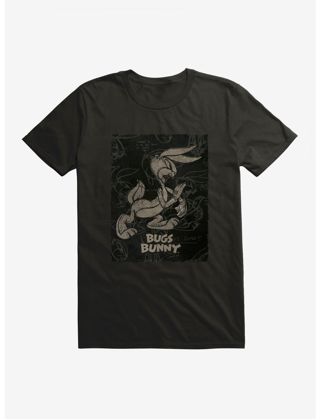 Looney Tunes Merrie Melodies Bugs Bunny Classic Sketch T-Shirt, BLACK, hi-res