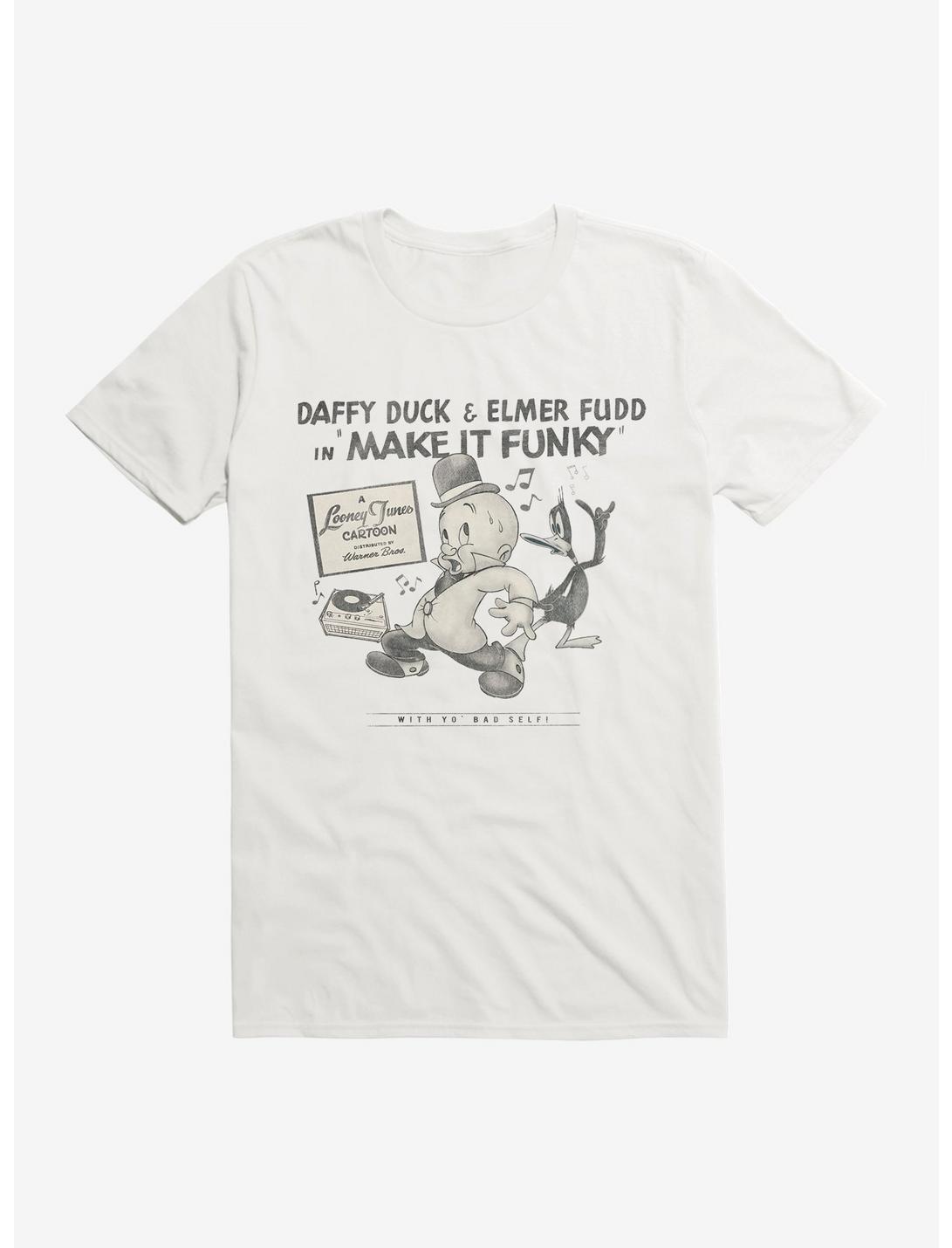 Looney Tunes Merrie Melodies Daffy Duck Elmer Fudd T-Shirt, WHITE, hi-res