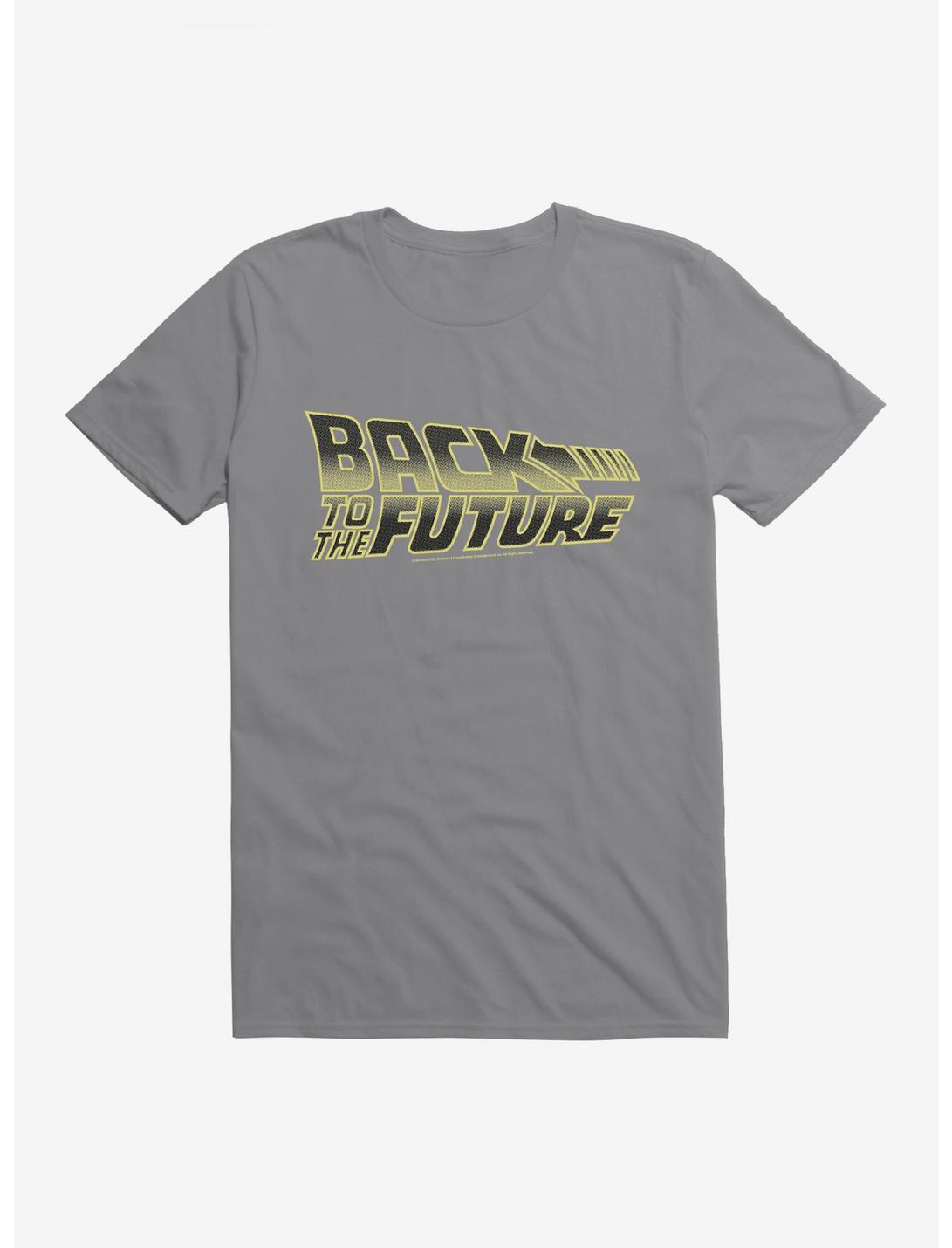 Back To The Future Bold Yellow Script T-Shirt, STORM GREY, hi-res