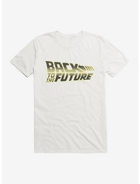 Back To The Future Bold Yellow Script T-Shirt, WHITE, hi-res
