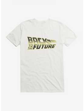 Back To The Future Bold Yellow Script T-Shirt, WHITE, hi-res