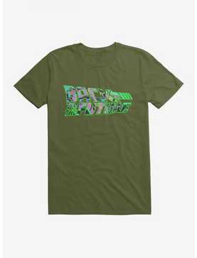 Back To The Future Green Neon Outline Script T-Shirt, , hi-res