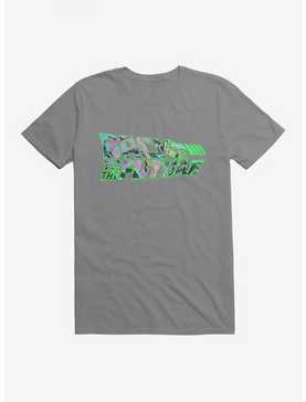 Back To The Future Green Neon Outline Script T-Shirt, STORM GREY, hi-res