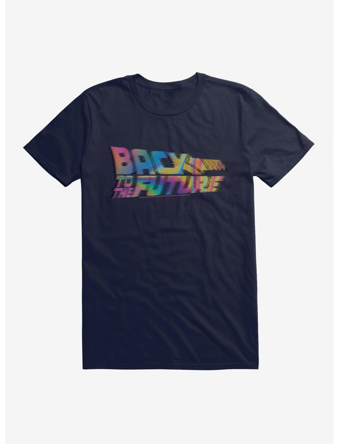 Back To The Future Neon Classic Script T-Shirt, NAVY, hi-res