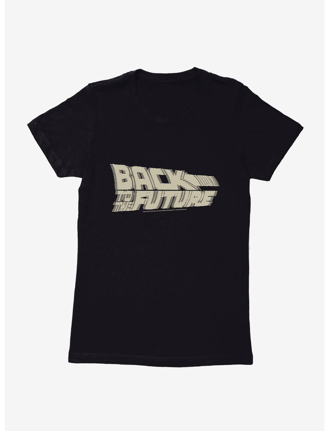 Back To The Future Blurred Script Womens T-Shirt, BLACK, hi-res