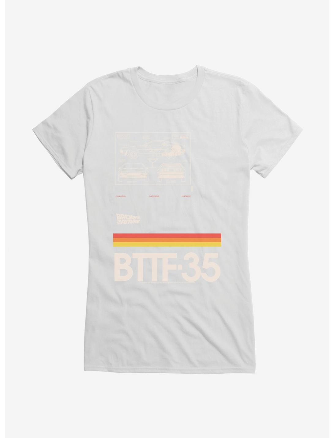 Back To The Future DeLorean Diagram Girls T-Shirt, , hi-res