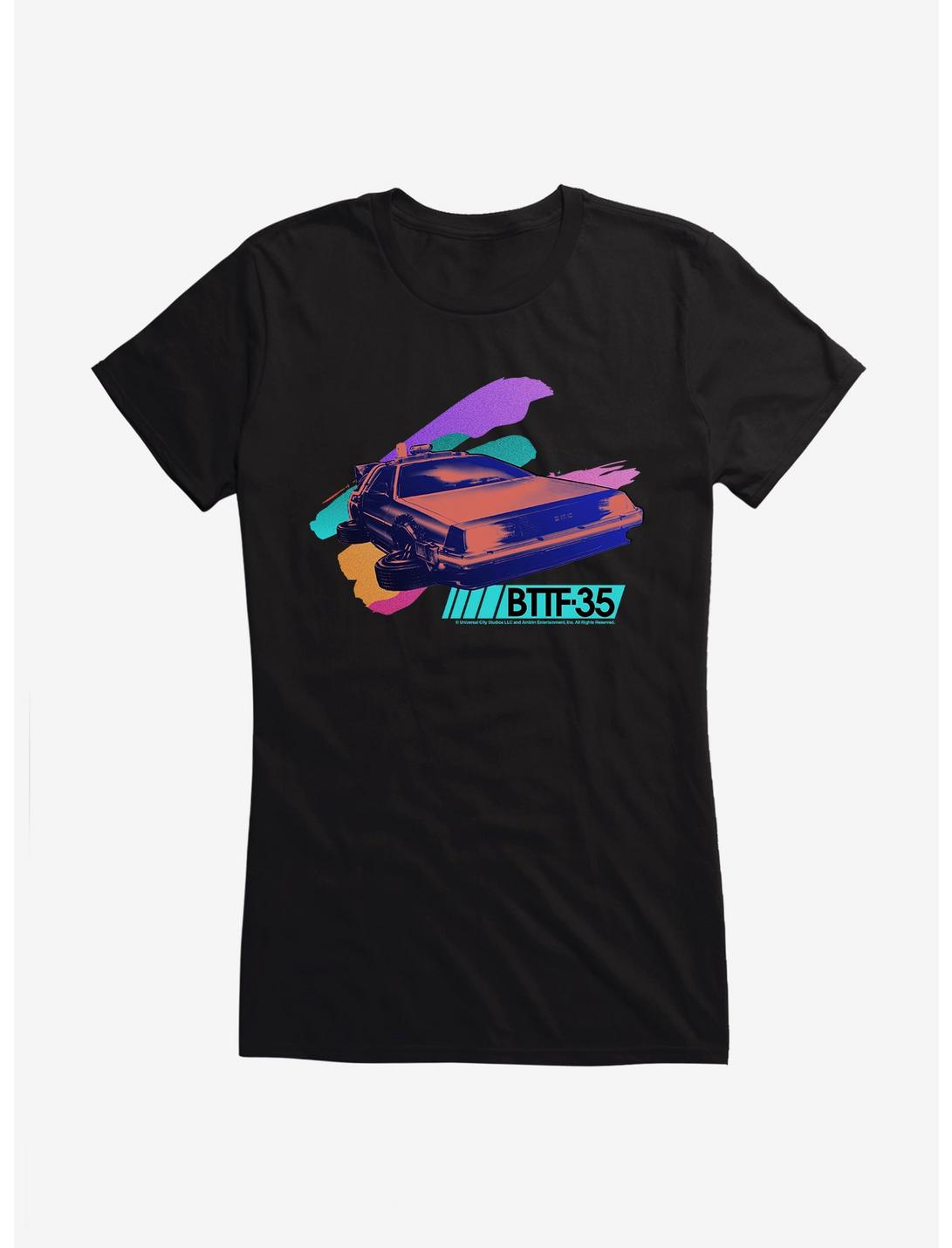 Back To The Future DeLorean Bold Neon Girls T-Shirt, , hi-res