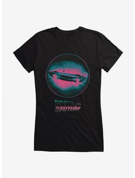 Back To The Future DeLorean Neon Girls T-Shirt, BLACK, hi-res