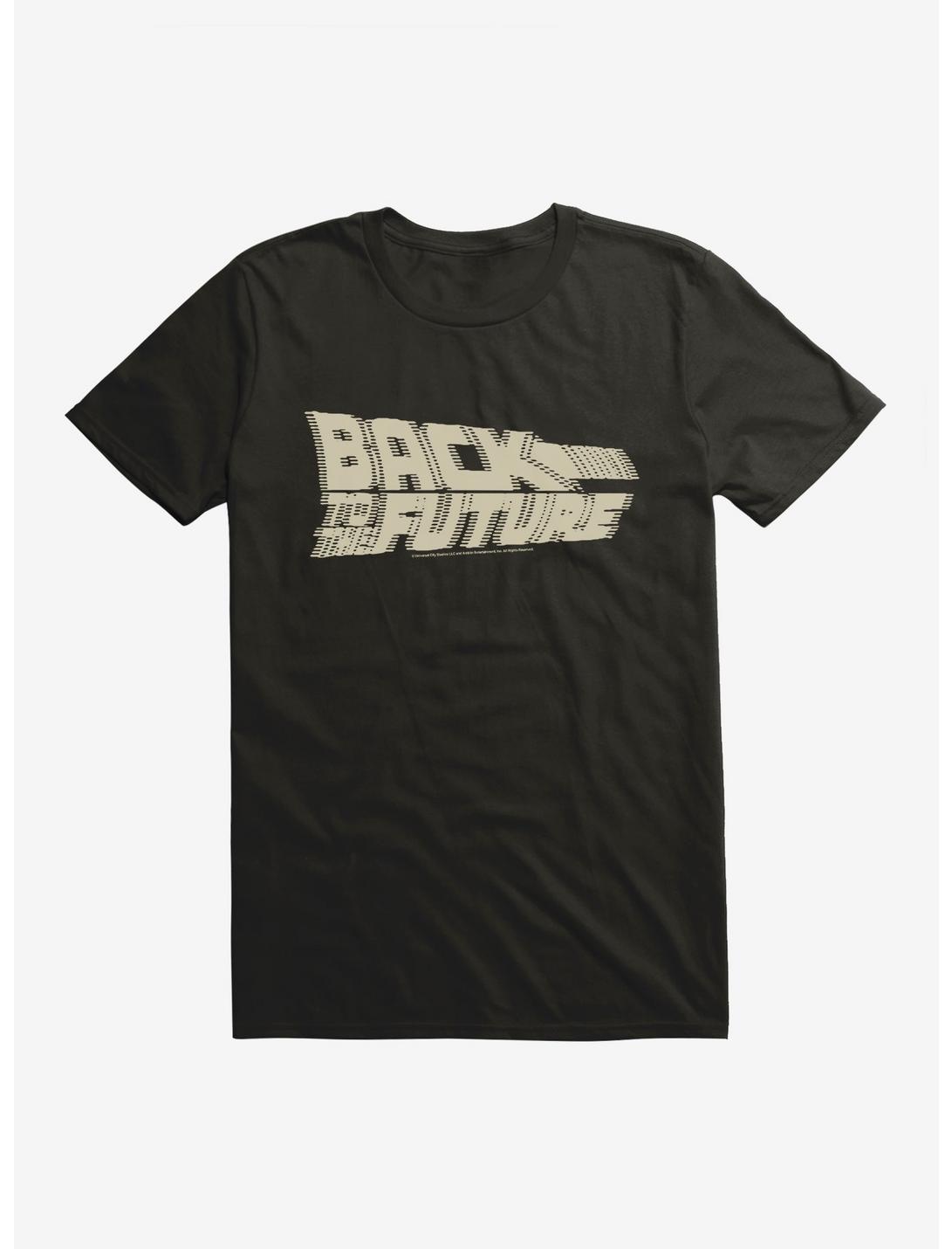 Back To The Future Blurred Script T-Shirt, BLACK, hi-res