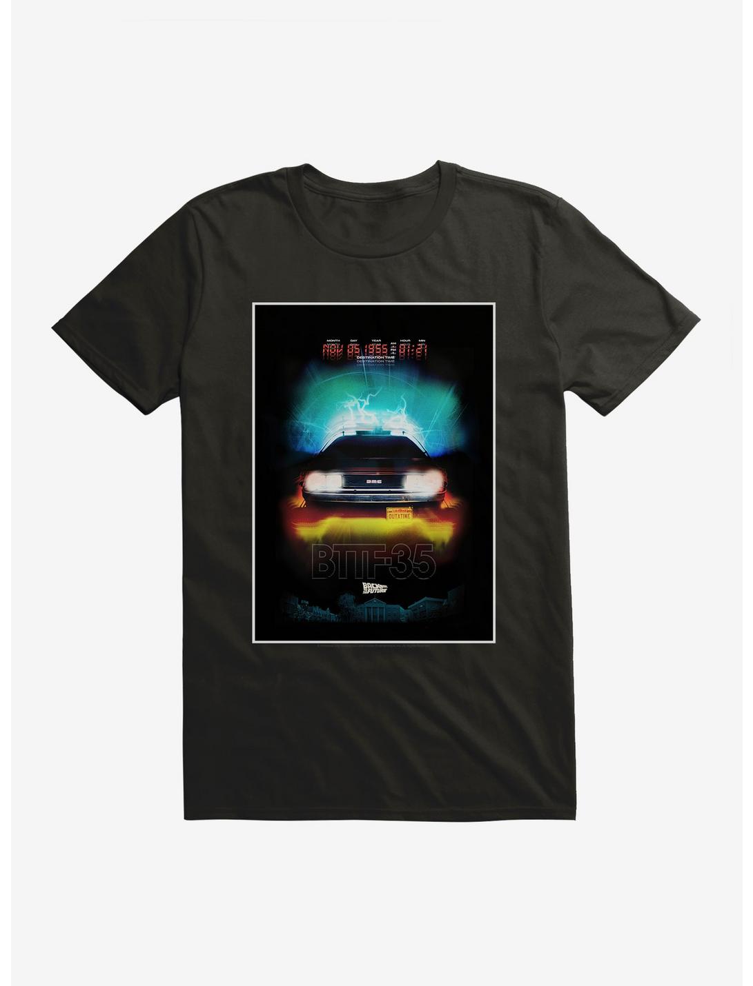Back To The Future 35 DeLorean Poster T-Shirt, BLACK, hi-res