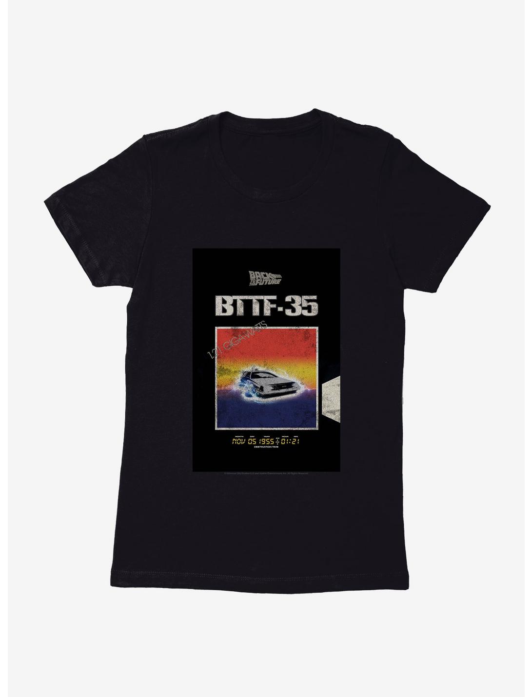 Back To The Future DeLorean Countdown Womens T-Shirt, BLACK, hi-res