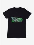 Back To The Future Green Neon Outline Script Womens T-Shirt, BLACK, hi-res