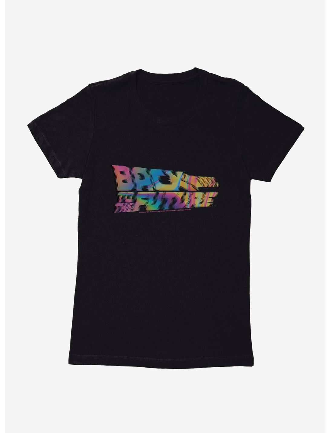 Back To The Future Neon Classic Script Womens T-Shirt, BLACK, hi-res