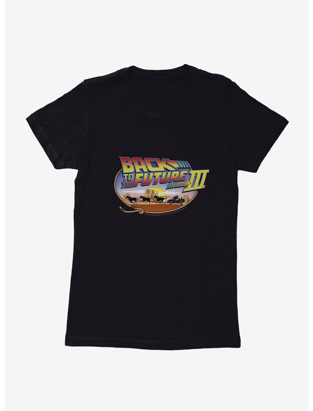 Back To The Future Part III Title Scene Womens T-Shirt, BLACK, hi-res