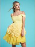 Her Universe Disney Beauty And The Beast Belle Princess Cold Shoulder Dress, YELLOW, hi-res