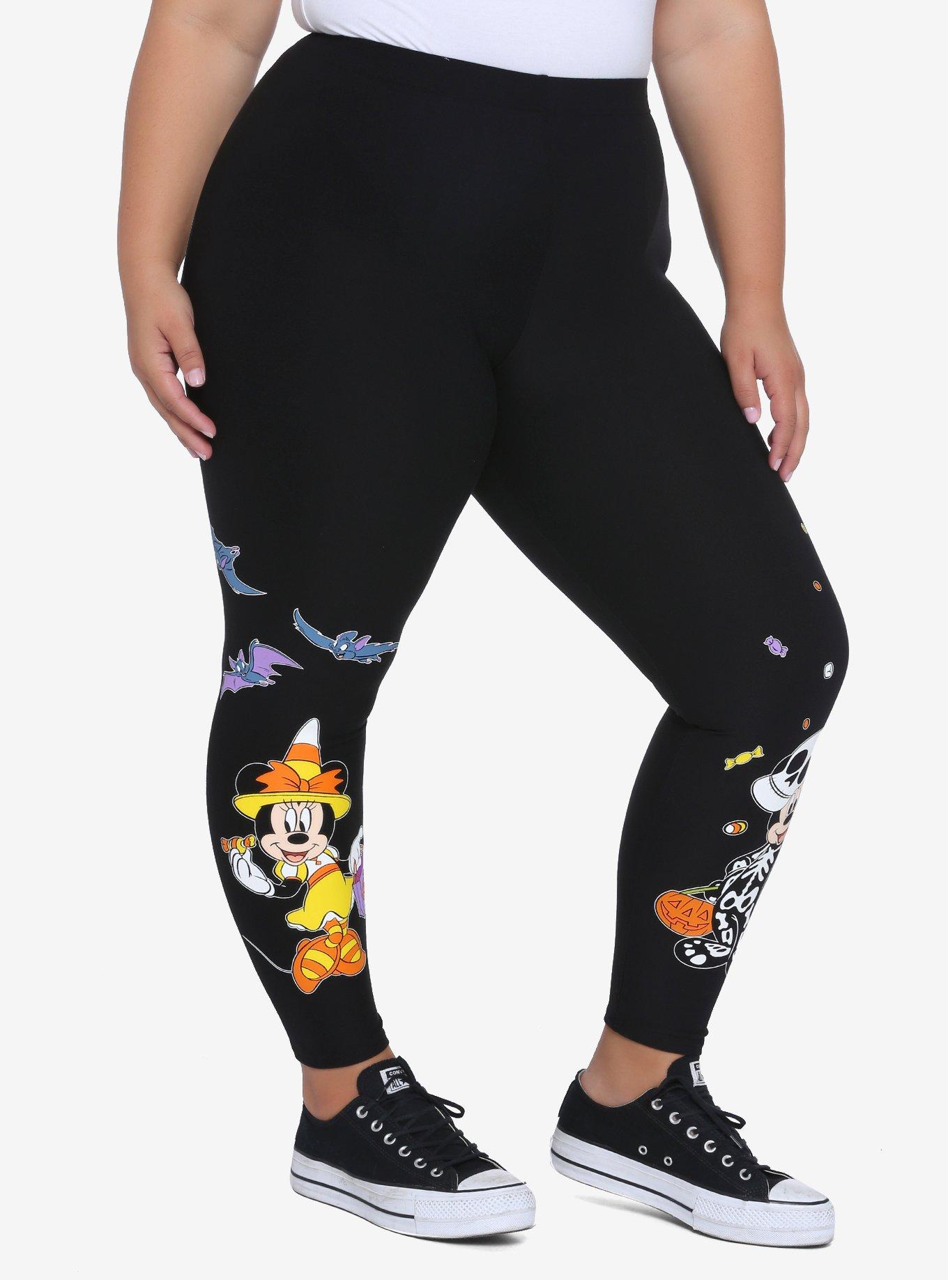 Torrid Disney Mickey Minnie Mouse Leggings Black Webs Bats Plus