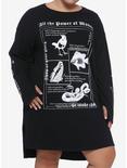 The Craft Powers Of Manon Long-Sleeve T-Shirt Dress Plus Size, BLACK, hi-res