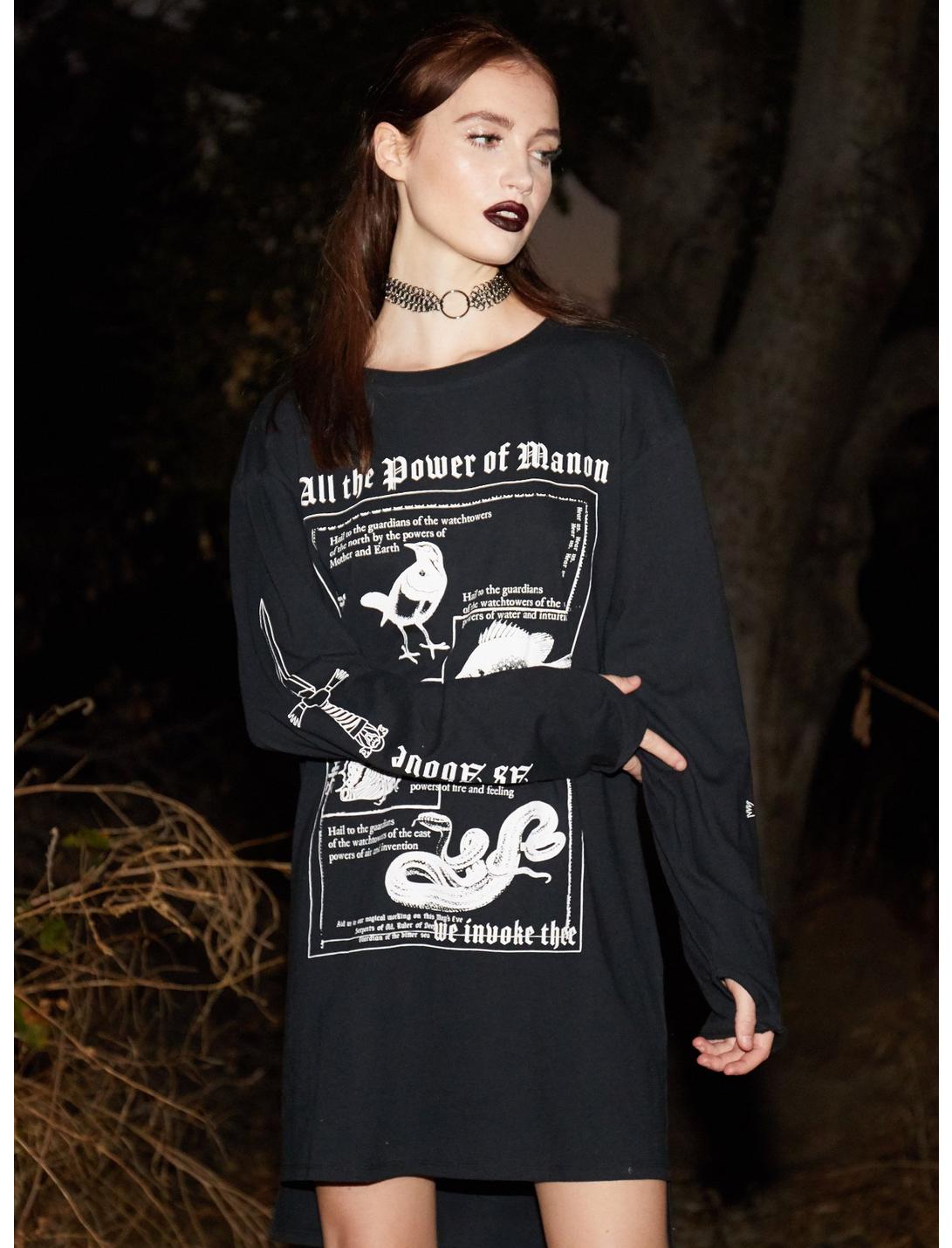 The Craft Powers Of Manon Long-Sleeve T-Shirt Dress, BLACK, hi-res
