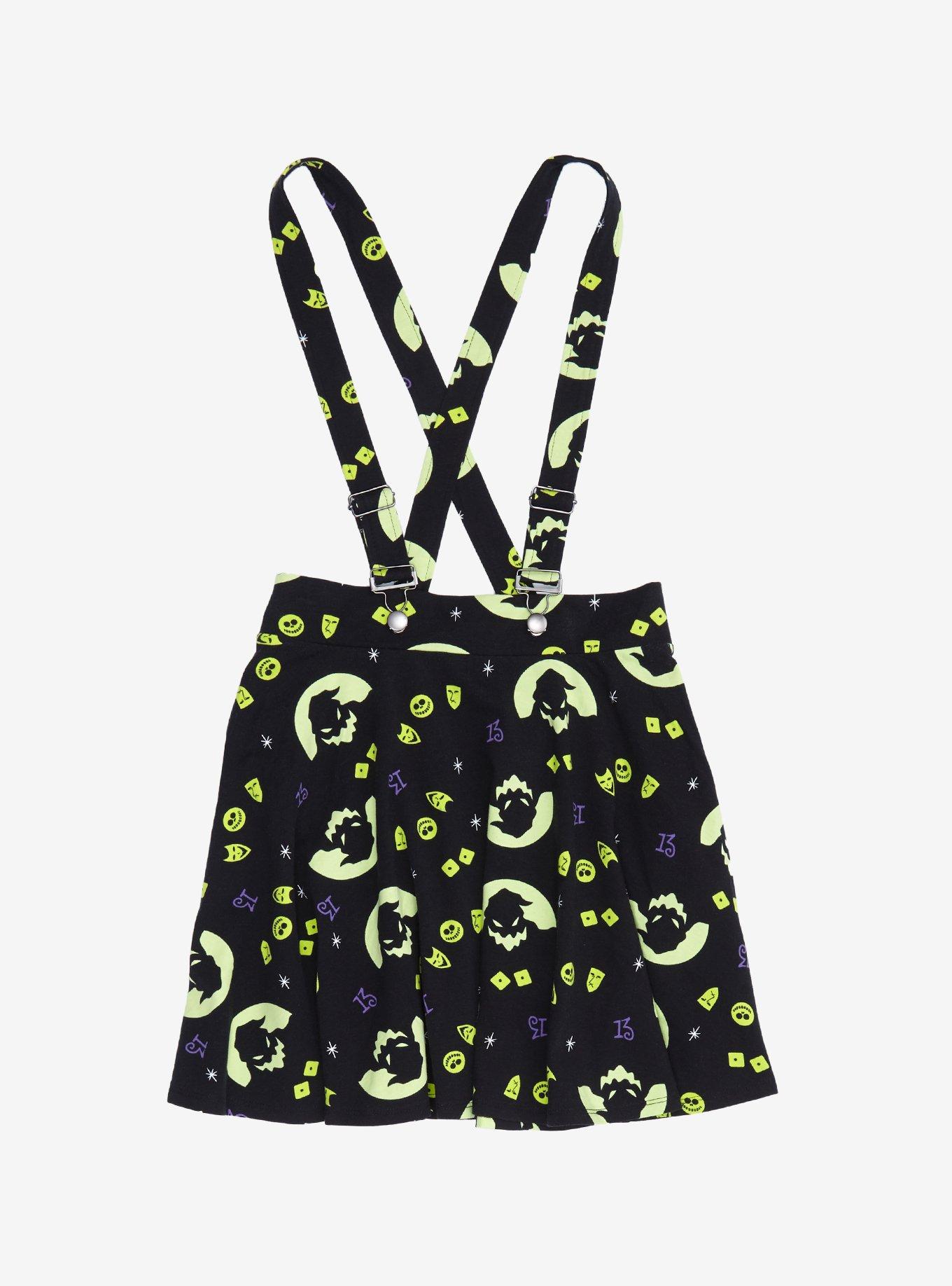 The Nightmare Before Christmas Oogie Boogie Suspender Skirt, BLACK, hi-res