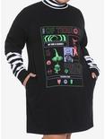 The Nightmare Before Christmas Oogie's Crew Mock Neck Long-Sleeve T-Shirt Dress Plus Size, BLACK, hi-res
