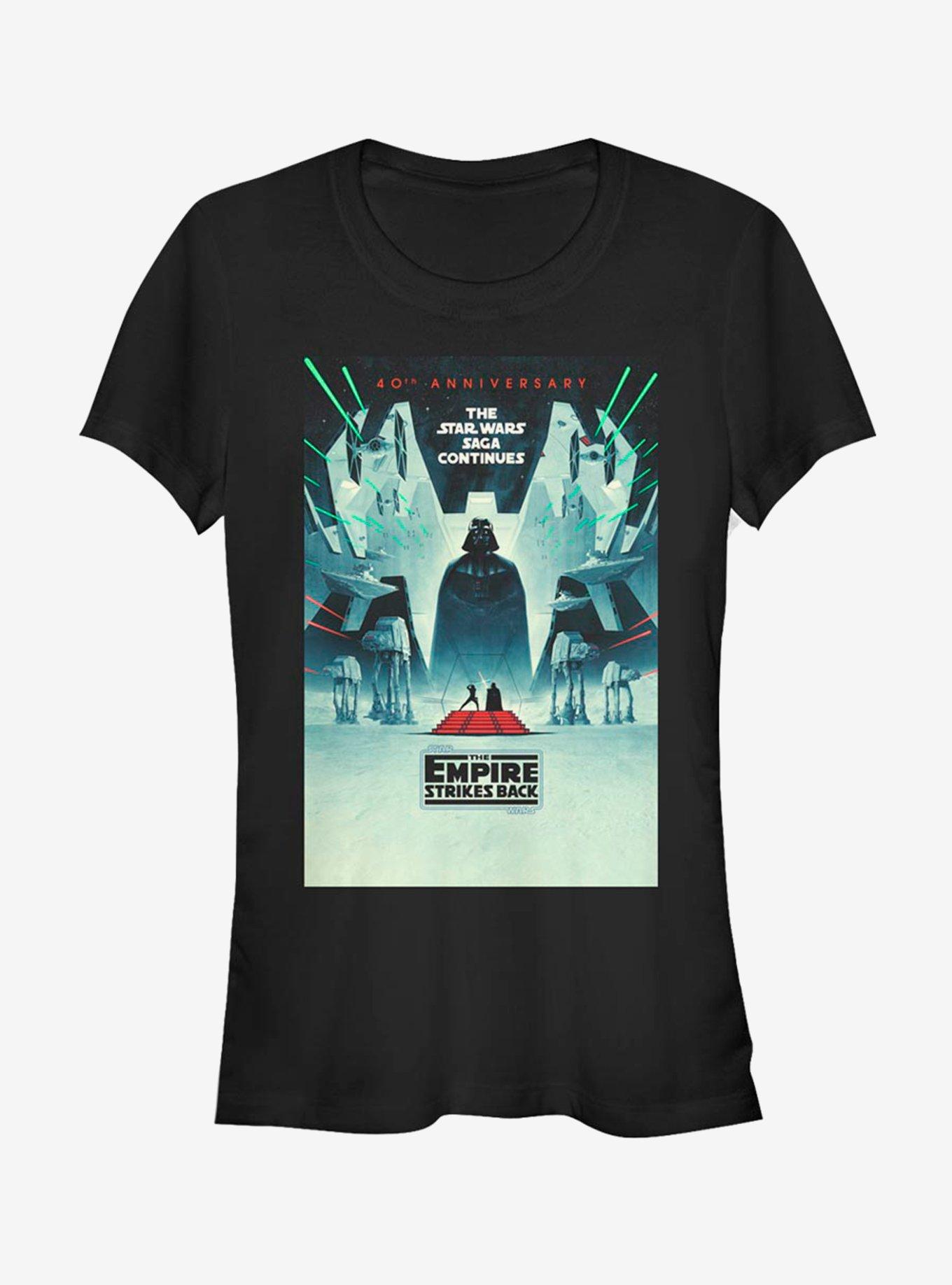 Star Wars Episode V: The Empire Strikes Back 40th Anniversary Poster Girls T-Shirt, BLACK, hi-res