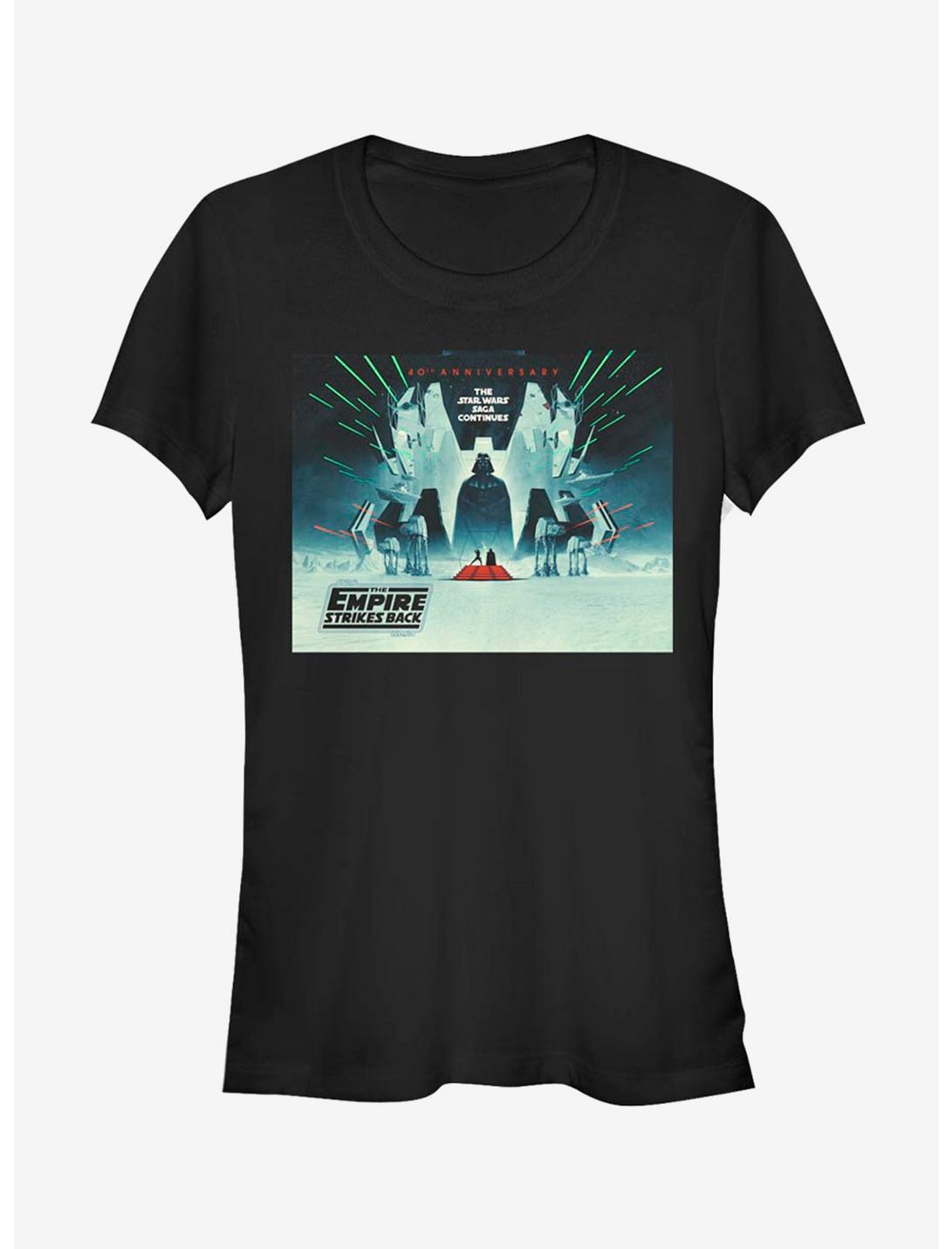 Star Wars Episode V The Empire Strikes Back 40th Anniversary Poster Girls T-Shirt, BLACK, hi-res