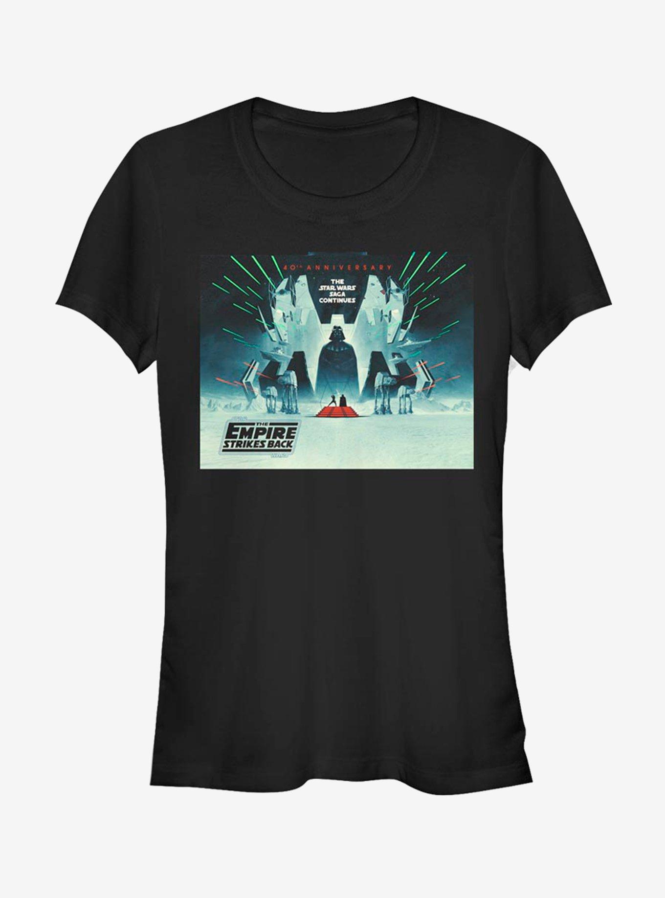 Star Wars Episode V The Empire Strikes Back 40th Anniversary Poster Girls T-Shirt, BLACK, hi-res