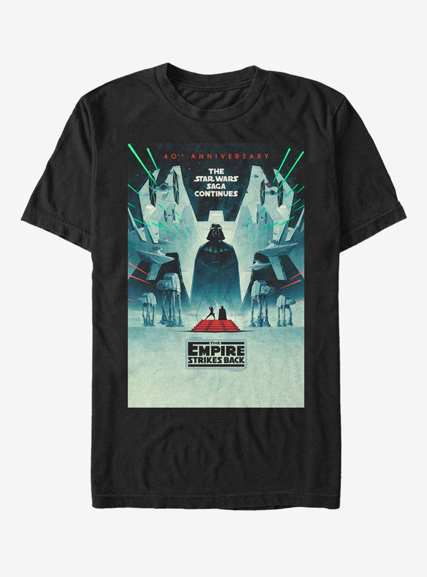 Star Wars Episode V: The Empire Strikes Back 40th Anniversary Poster T-Shirt, BLACK, hi-res