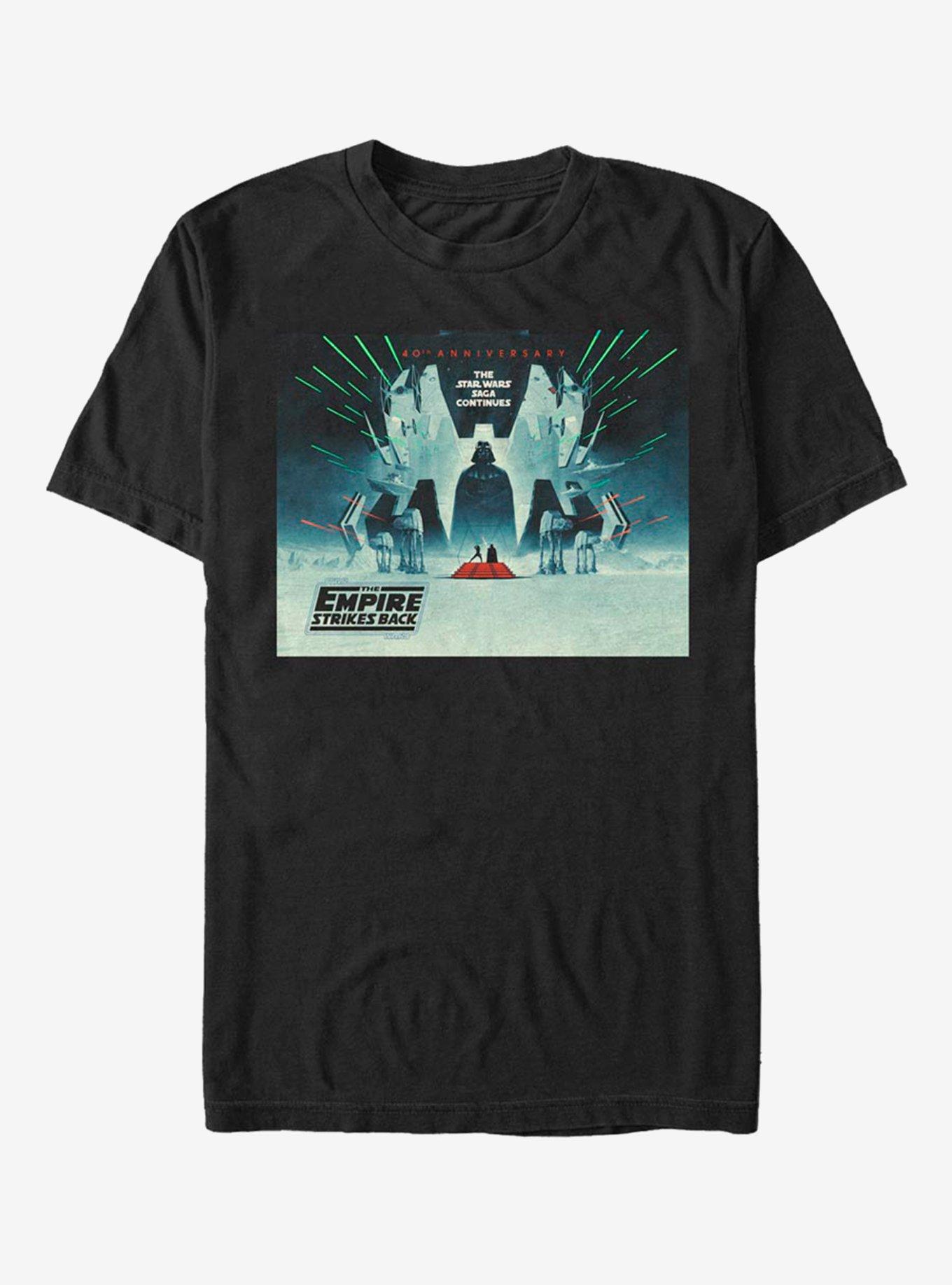 Star Wars Episode V: The Empire Strikes Back 40th Anniversary Wide Poster T-Shirt, BLACK, hi-res