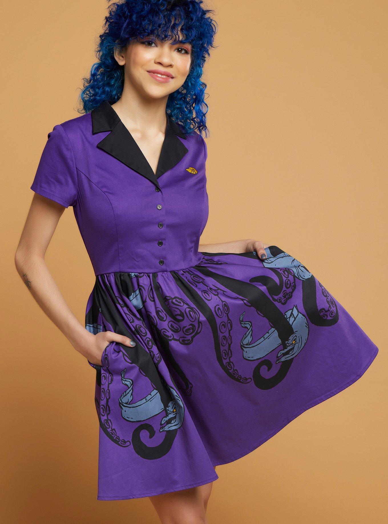 Her Universe Disney The Little Mermaid Ursula Collared Dress, PURPLE, hi-res