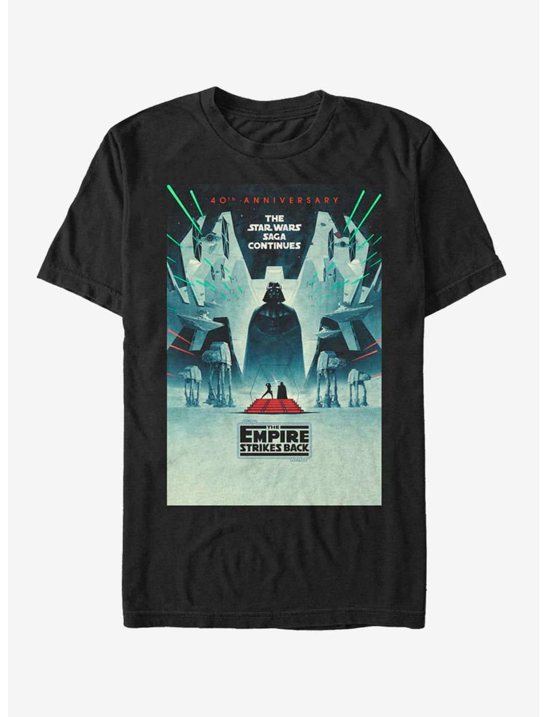 Star Wars Episode V: The Empire Strikes Back 40th Anniversary Poster T-Shirt, BLACK, hi-res