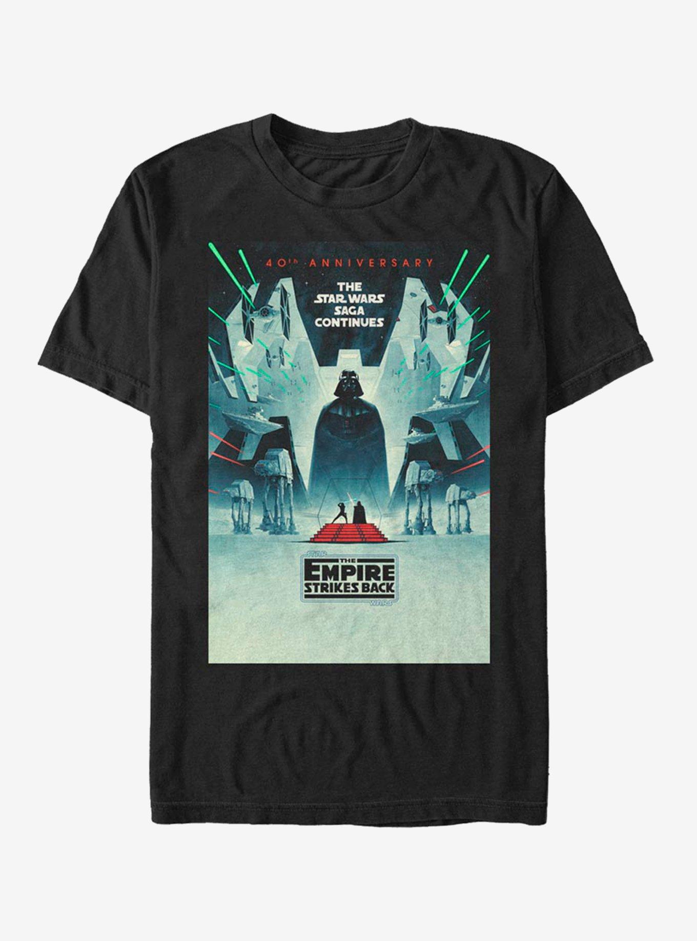 Star Wars Episode V: The Empire Strikes Back 40th Anniversary Poster T-Shirt, BLACK, hi-res