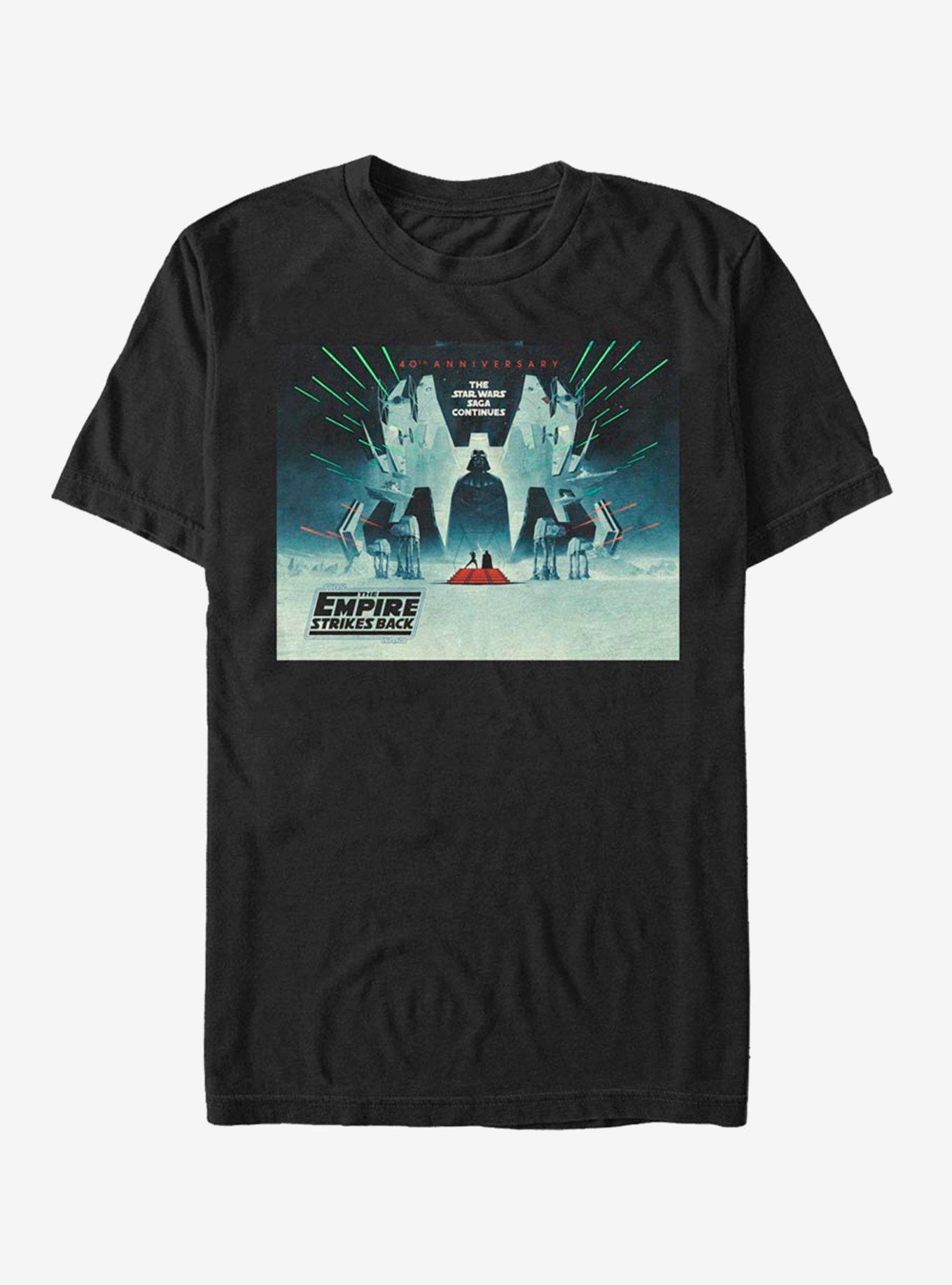 Star Wars Episode V: The Empire Strikes Back 40th Anniversary Wide Poster T-Shirt, BLACK, hi-res