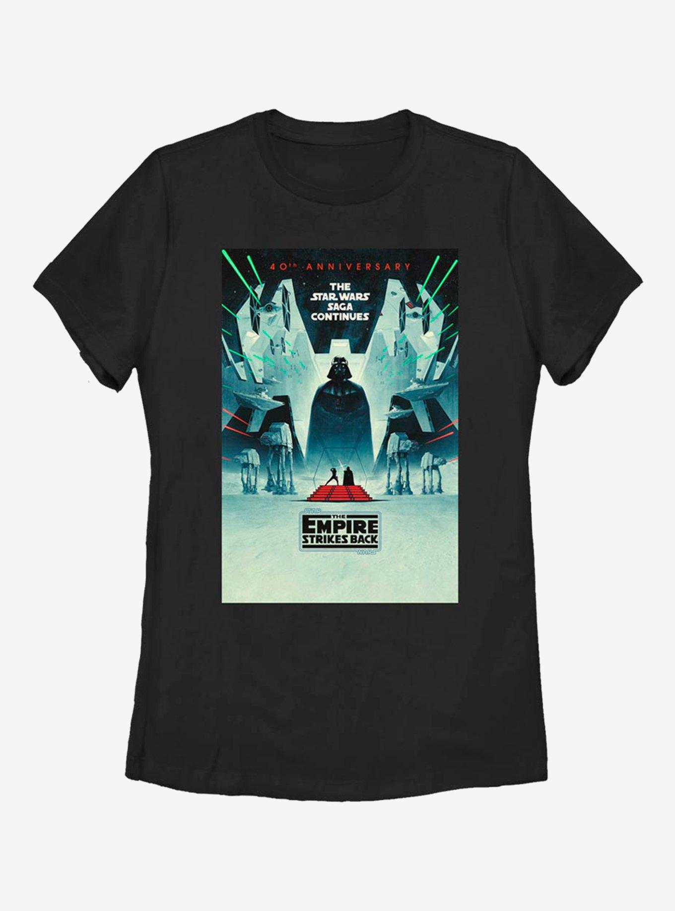 Star Wars Episode V: The Empire Strikes Back 40th Anniversary Poster Womens T-Shirt, BLACK, hi-res