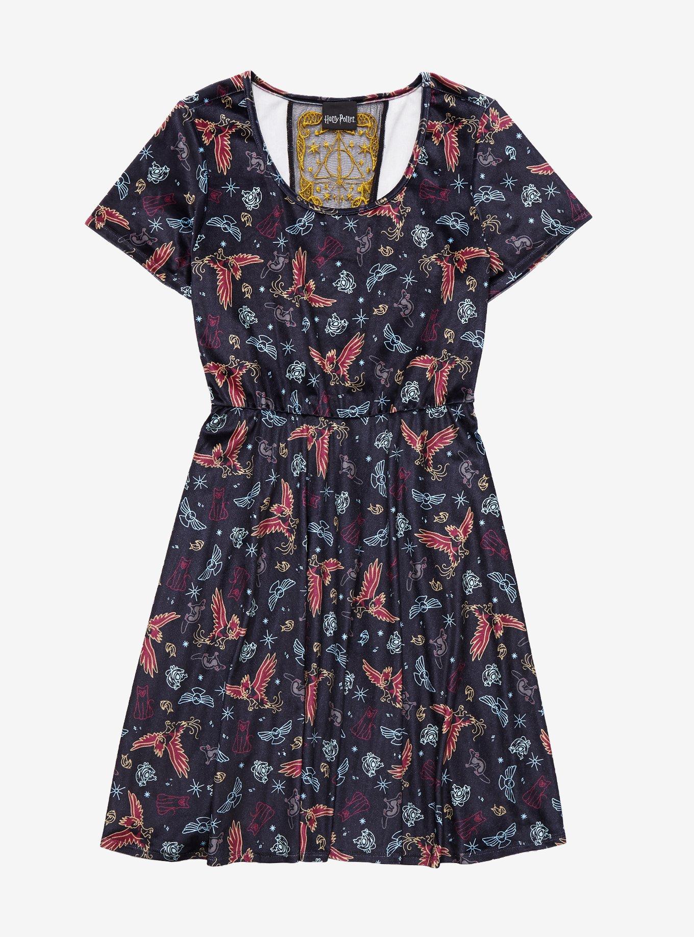Harry Potter Pets Lace Back Velvet Dress, MULTI, hi-res