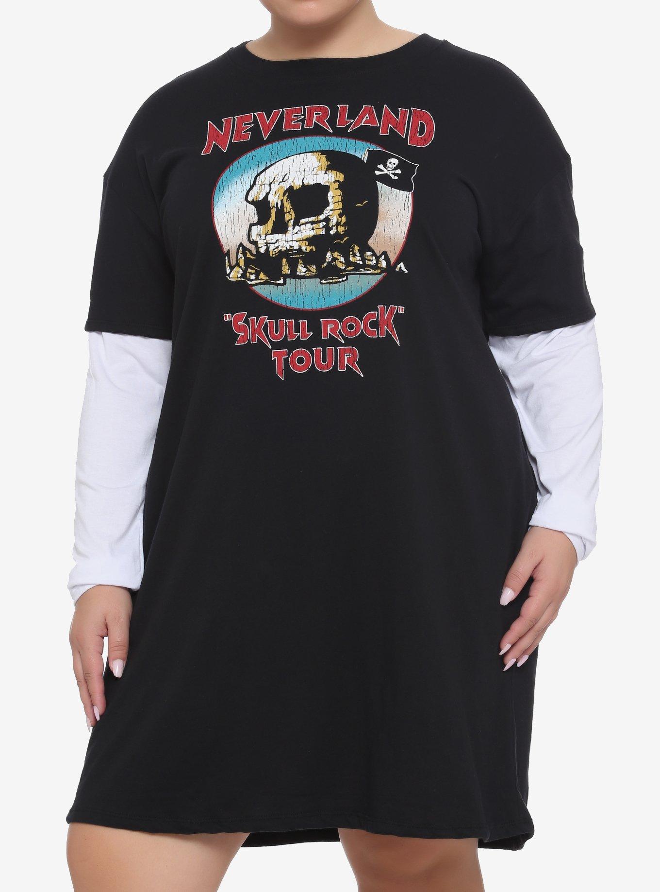 Disney Peter Pan Never Land Tour Long-Sleeve T-Shirt Dress Plus Size, MULTI, hi-res
