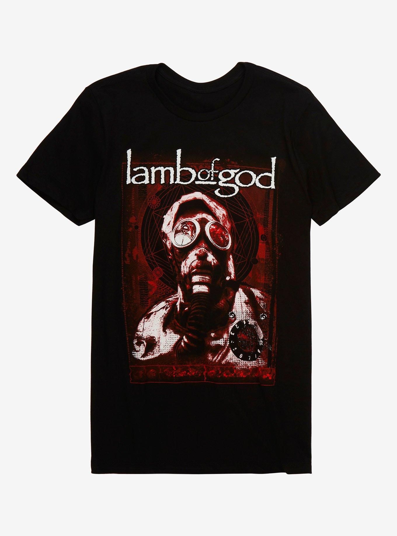 Lamb Of God Gas Mask T-Shirt, BLACK, hi-res