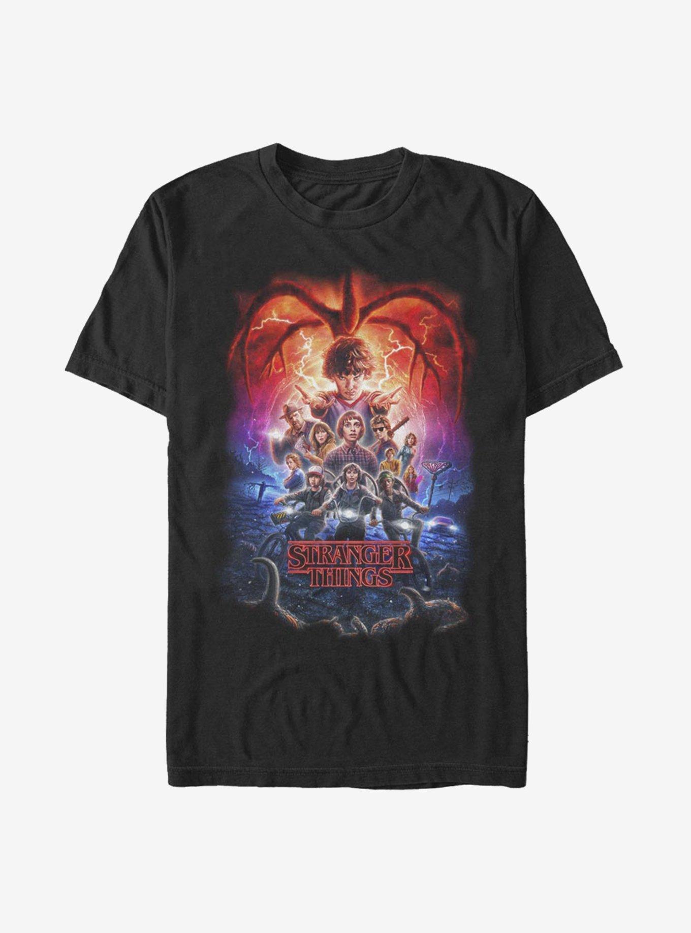 Stranger Things Group Pumpkins Poster T-Shirt, , hi-res