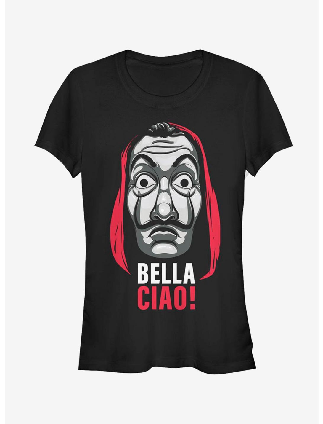 La Casa De Papel Bella Ciao Mask Girls T-Shirt, BLACK, hi-res