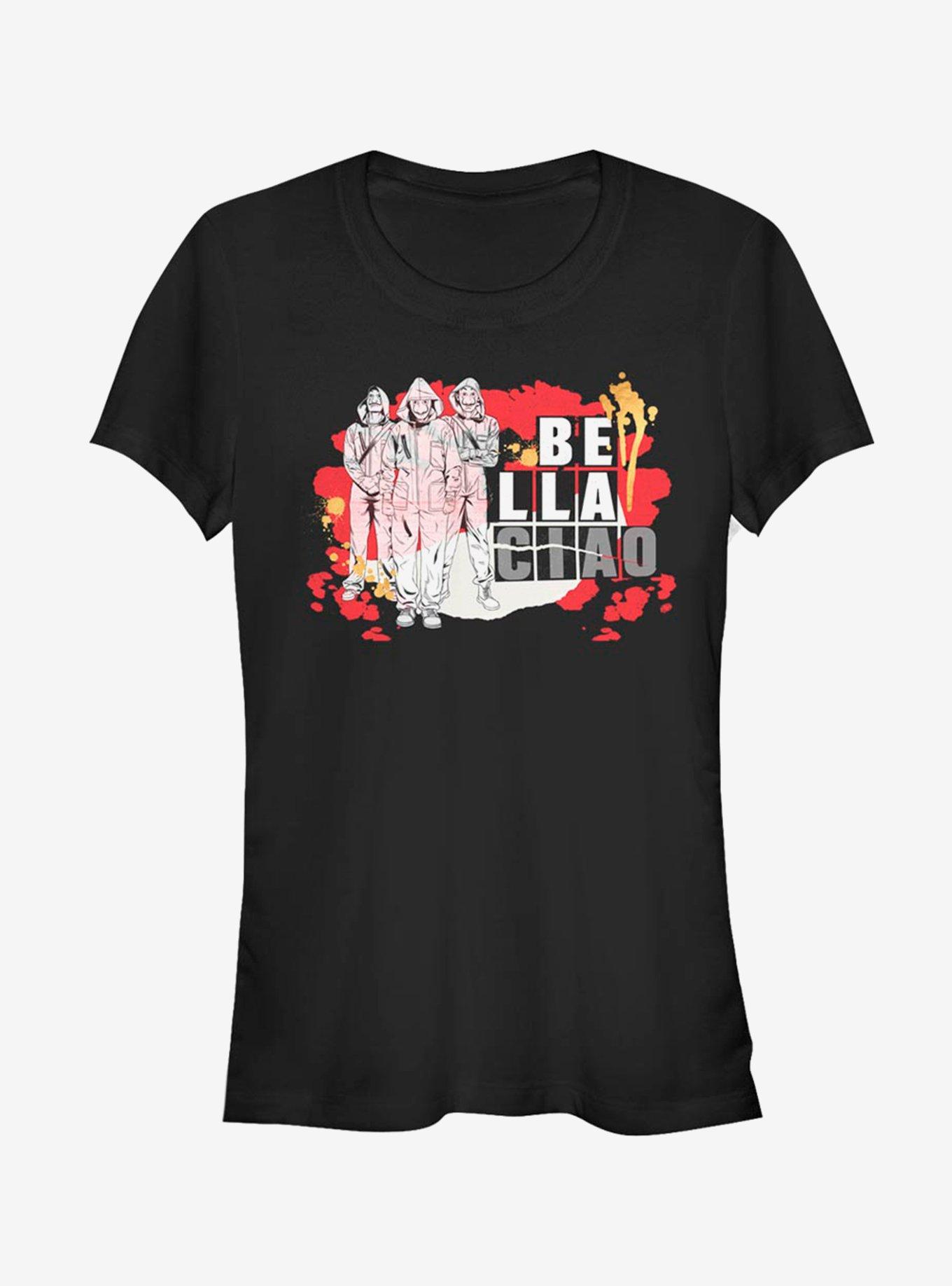 La Casa De Papel Bella Masked Paint Girls T-Shirt, BLACK, hi-res