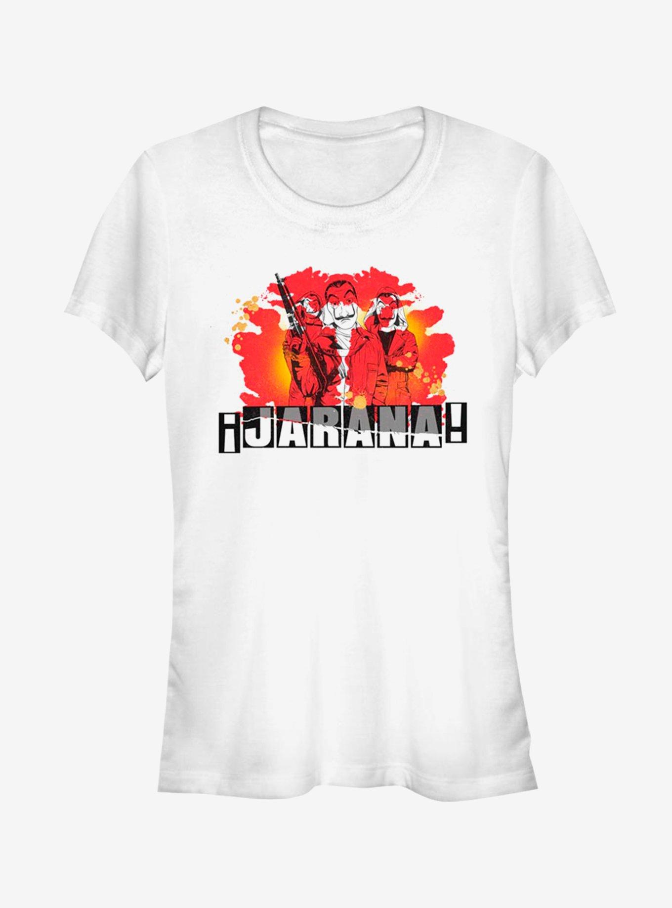 La Casa De Papel Jarana Group Splatter Girls T-Shirt, WHITE, hi-res