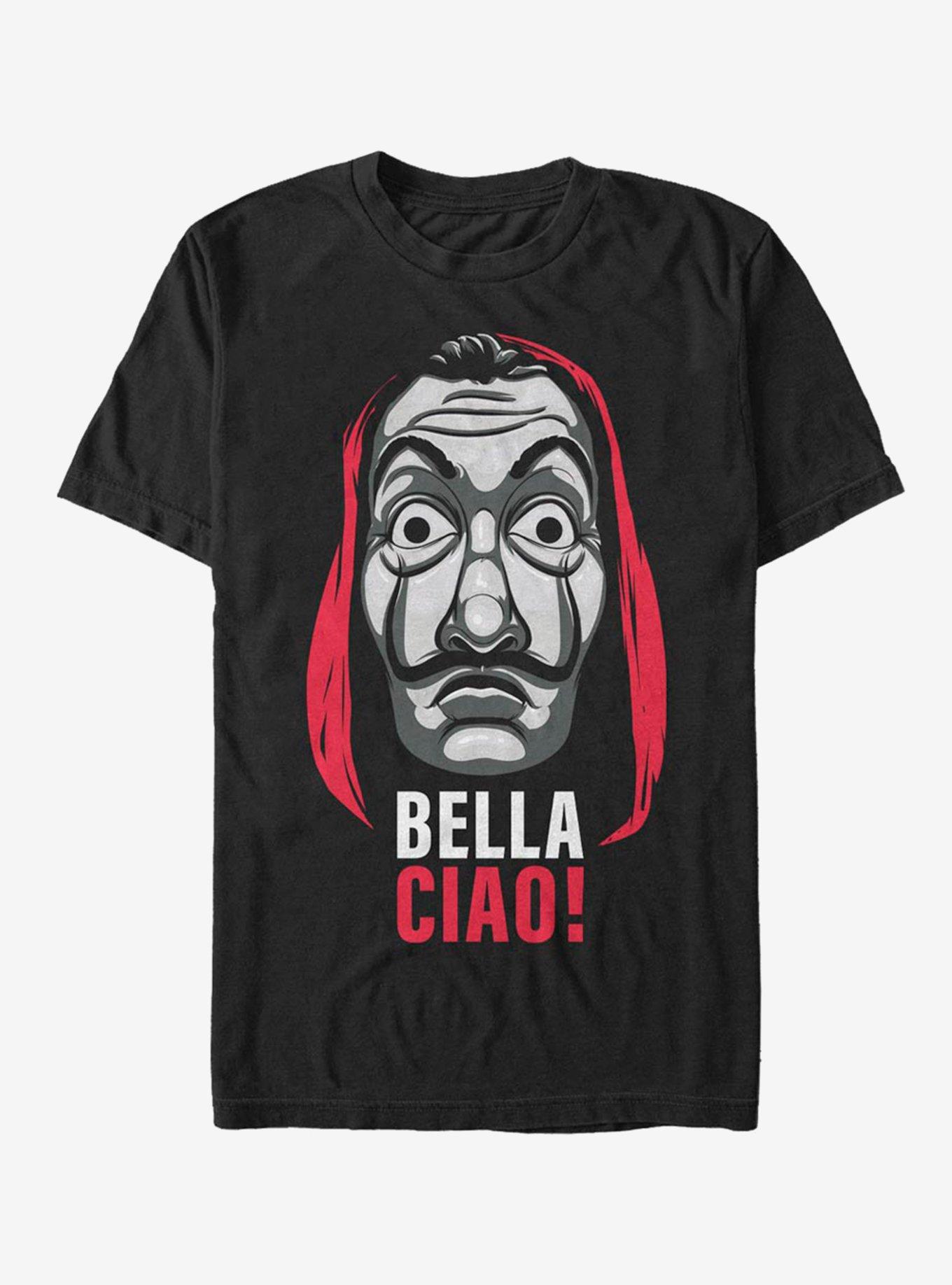 La Casa De Papel Bella Ciao Mask T-Shirt, BLACK, hi-res