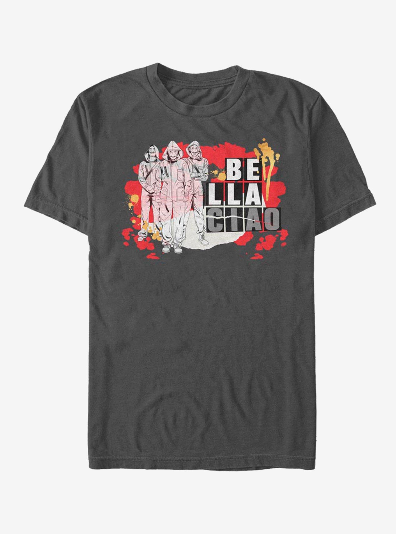 La Casa De Papel Bella Masked Paint T-Shirt, CHARCOAL, hi-res