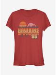 Stranger Things Hawkins Vintage Sunsnet Girls T-Shirt, RED, hi-res
