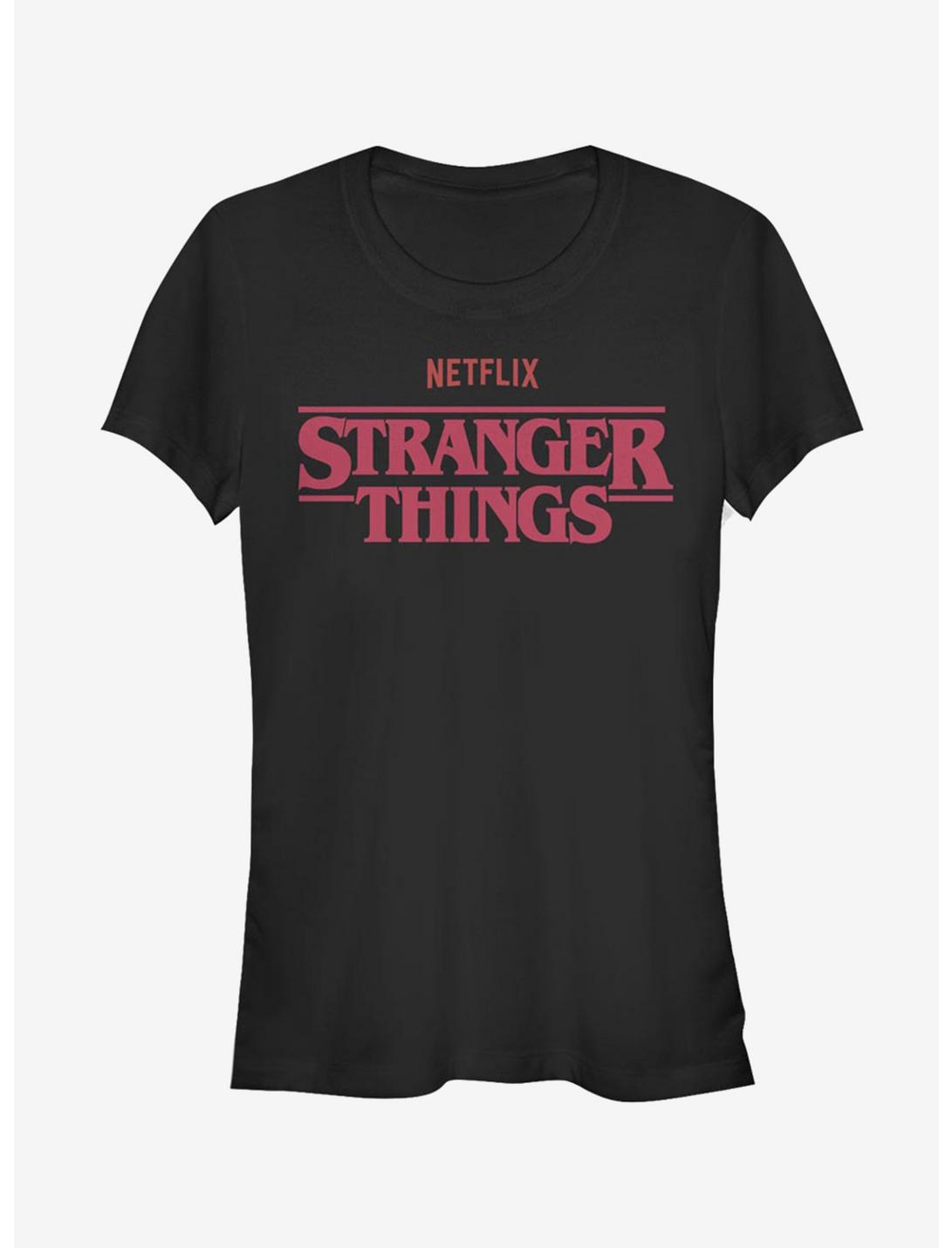 Stranger Things Netflix Stranger Logo Girls T-Shirt, BLACK, hi-res