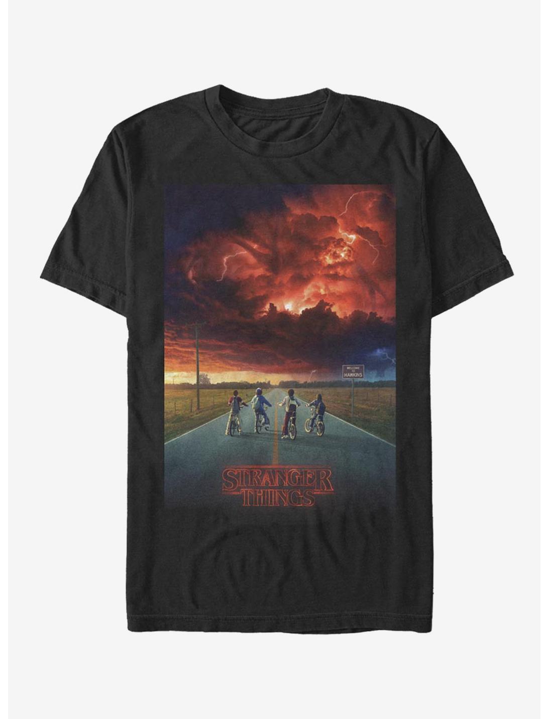 Stranger Things Demogorgon Cloud Poster T-Shirt, BLACK, hi-res