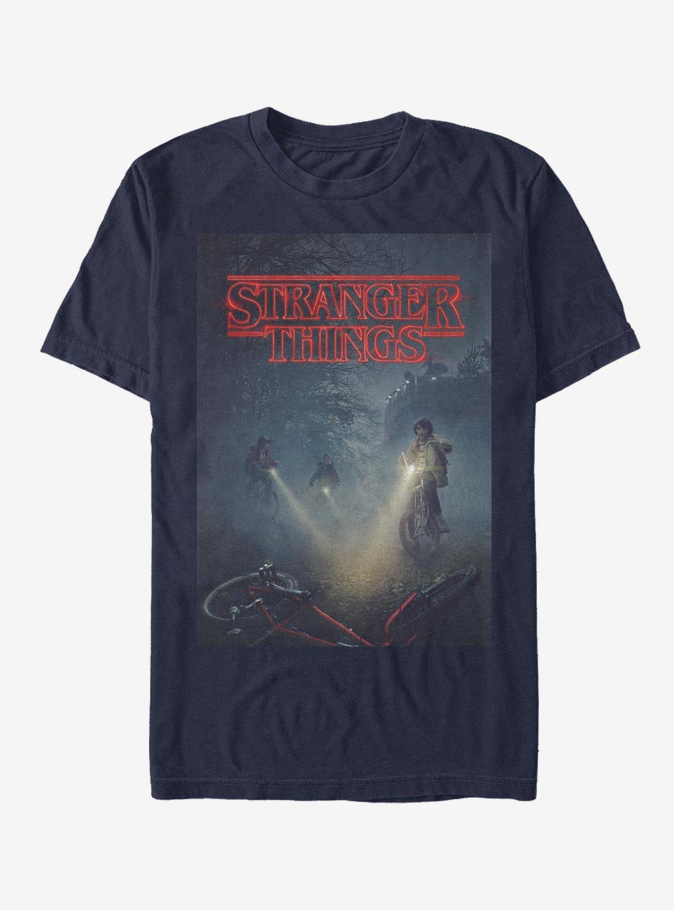 Stranger Things Will Missing Bike Poster T-Shirt, NAVY, hi-res